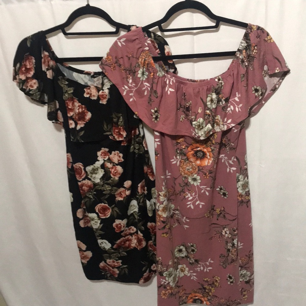 TWO! Off Shoulder Flower Dresses Size Large